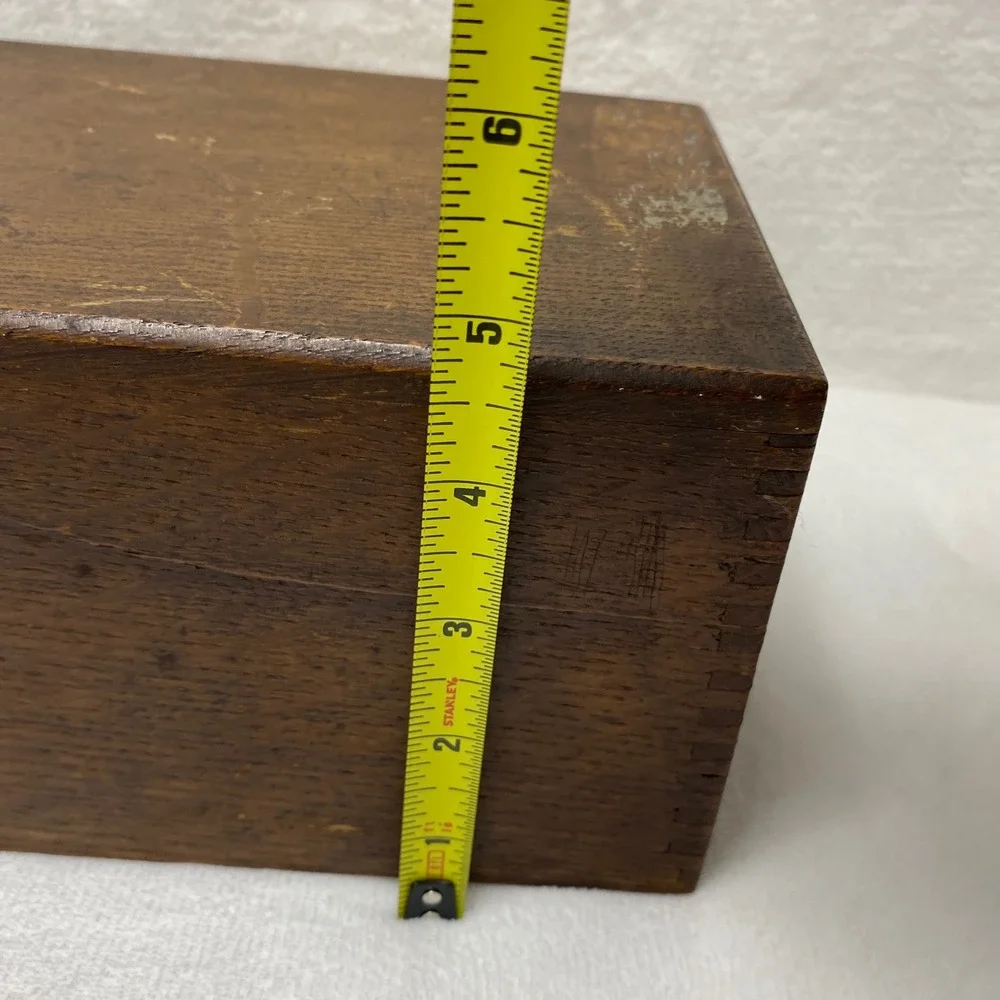 VTG Weis Oak Wooden Recipe Card Catalog Box Dovetail Assembly Made in USA
